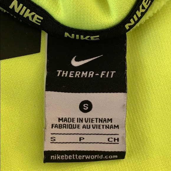 Nike THERMA-FIT Fleece Lined Neon Yellow Size S - Picture 2 of 10